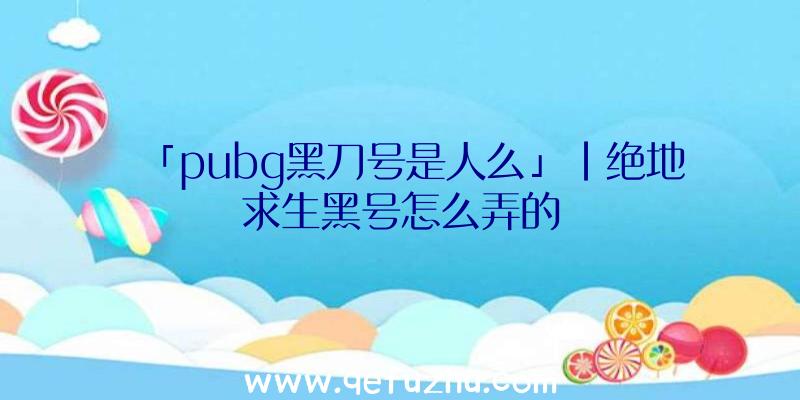 「pubg黑刀号是人么」|绝地求生黑号怎么弄的